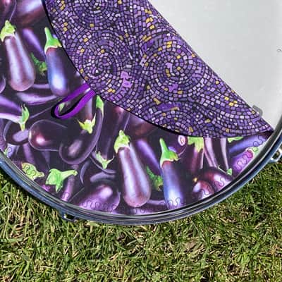 12" reversible Drum Bunny cotton drum cover - partial mute - dampener - compare to Big Fat Snare Drum Quesadilla, Drum Tortilla image 2
