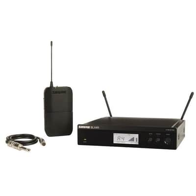 Shure BLX14 Bodypack Guitar or Bass Wireless System, H10:542.125-571.800 MHz, Includes BLX4R Rack Mount Receiver, BLX1 Bodypack Transmitter, WA302 Ins image 1