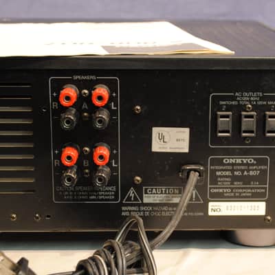 Onkyo A-807 Integrated Stereo Amplifier w/ Early 1990's Black image 7