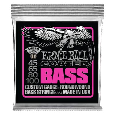 Super Slinky Coated Electric Bass Strings 45-100 Set Micro-Thin Nanotech Coating Max Tone+Longevity image 1