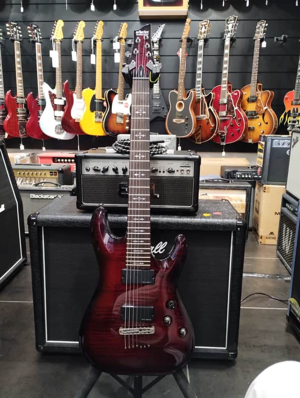 Schecter DEMON 7 - Crimson Red Burst image 1