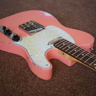 MJT Warmoth Fender American Vintage 62 Relic Road Worn Telecaster Shell Pink Coral image 7