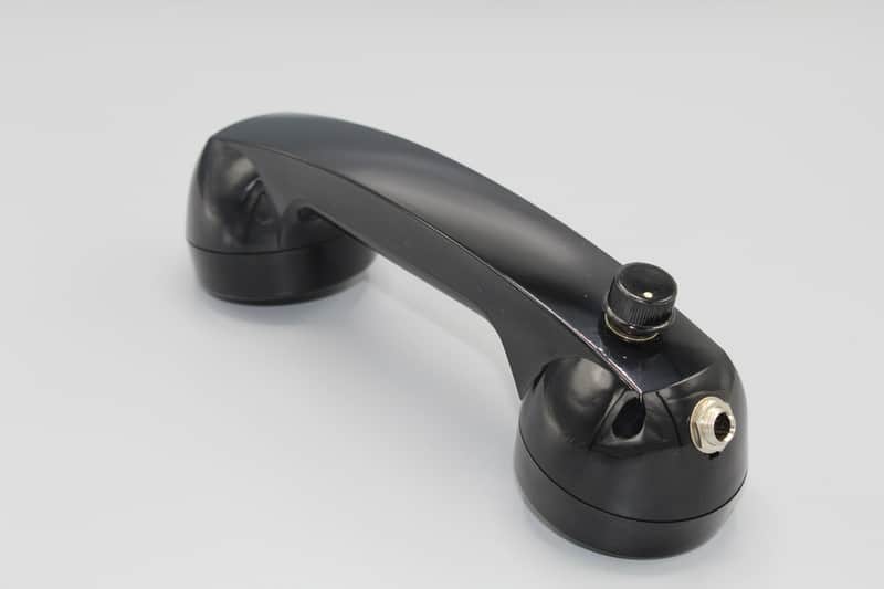 Circuit Bent NEW Black Telephone Microphone w/ Filter Control-Lo Fi Effects - Int. Pop Reduction Filter & Mic Stand Clip Phone Mic by Statikstramentz image 1