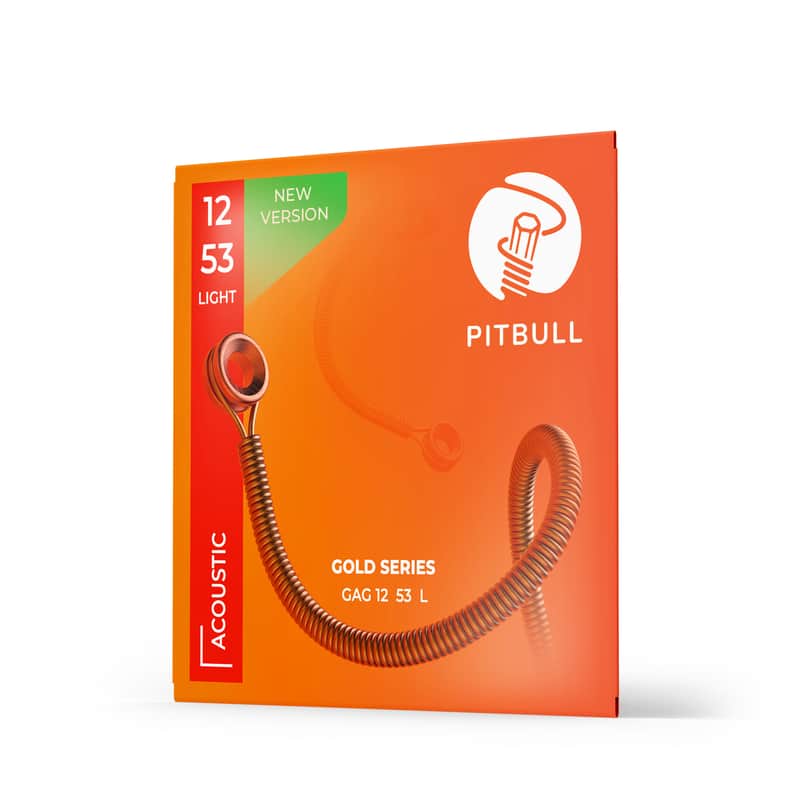 Pitbull Acoustic Guitar Strings Gold Series GAG 12-53 L ight SET Free Pick image 1