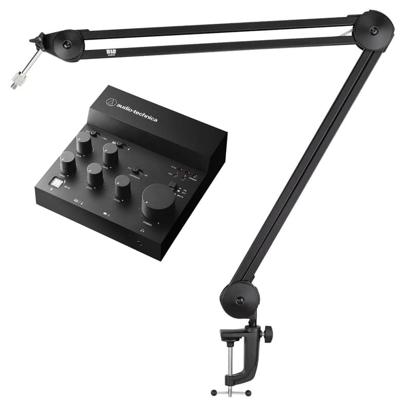 Audio Technica AT-UMX3 USB Live Stream Audio Recording Mixer+Warm Audio Boom Arm image 1