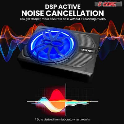 5Core 10 inch Slim Under Seat Car Audio Subwoofer 800W Built in Amplifier Sub Woofer LED Light image 6