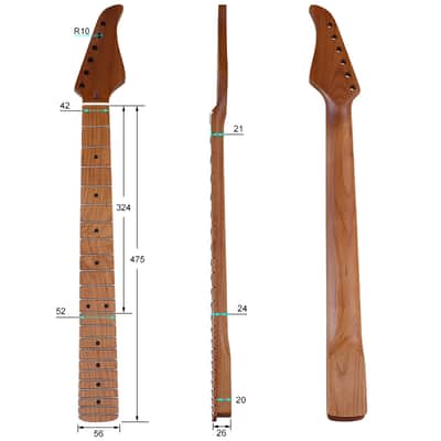 Canada Roasted Maple Strat Guitar Neck,22-Fret image 7