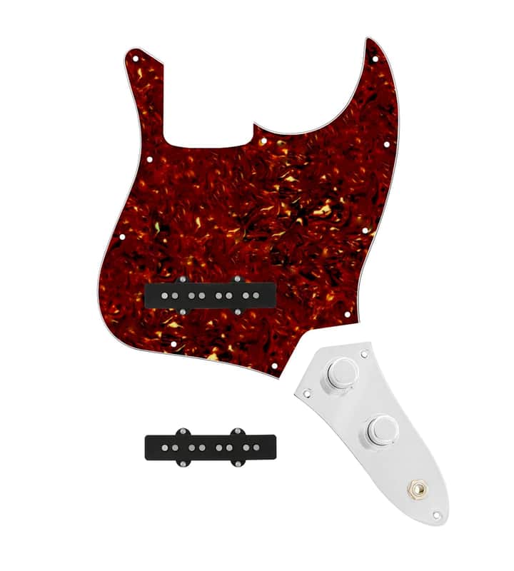 920D Custom Jazz Bass Loaded Pickguard With Pocket (Vintage) Pickups, Tortoise Pickguard, and JB-CON-C Control Plate image 1