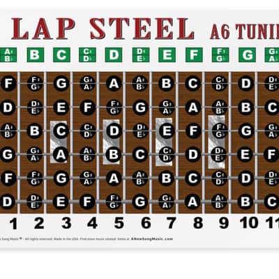 A6 Lap Steel Guitar Fretboard Poster (C#EF#AC#E) – Note Chart for Slide Guitar | Visually Map and Master A6 Tuning for Western Swing & Hawaiian Music | Essential Learning Tool & Gift for Musicians | A New Song Music image 6