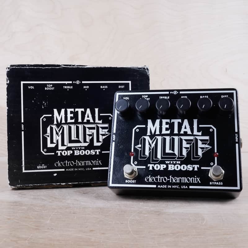 Electro-Harmonix Metal Muff Distortion with Top Boost Black Made in USA w/ Box, Paperwork image 1
