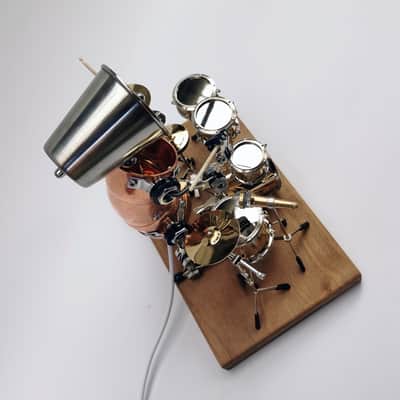 Drummer  Robot Ornaments Punk Industrial style Small Lamp Gift By Handmade,price include the import duty for US buyer image 5