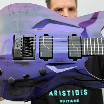 Aristides NAMM Exclusive 060 Evertune 2024 - Worn Purple/Red Chameleon Gloss image 3
