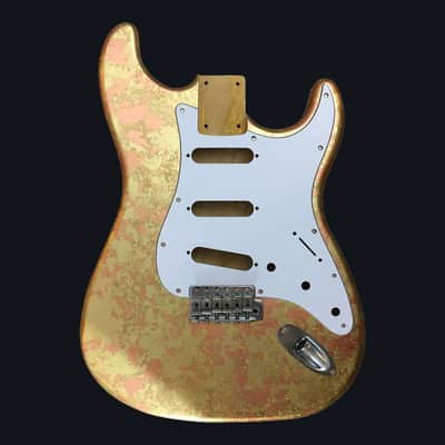 Made to Order - FRANCHIN Mercury guitar body Impressionist METALLIC LEAF (Gold/Silver/Copper/Bronze texture) Basswood Poplar Stratocaster-Strat-S-Style Made in Italy image 3