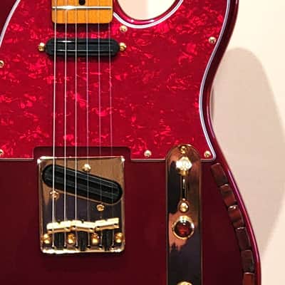 Custom Designed & Crafted Tele Style - Candy Apple Red w/Apple Jasper Stones Serial #080 - 2025 image 4