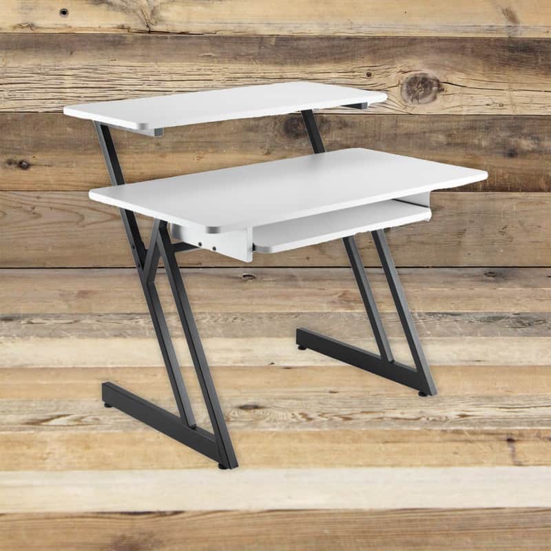 Open Box On-Stage WS7500W White Studio Desk Workstation Z-Frame Wood Steel image 1