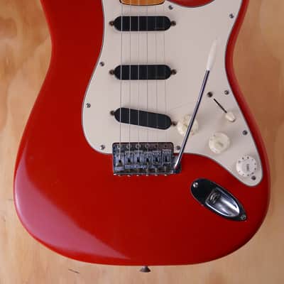 Fender Stratocaster Modified Electric Guitar in Refinished Red, Made in 1974 image 1