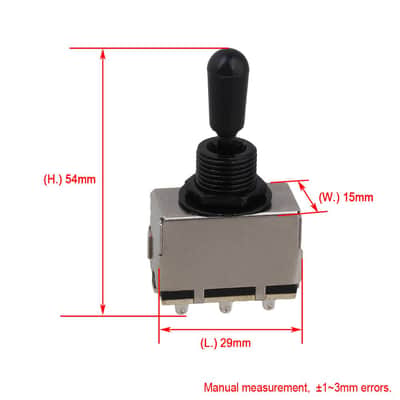 Black Electric Guitar Enclosed 3 Way Toggle Switch Pickup Selector Switch with Black Cap image 2