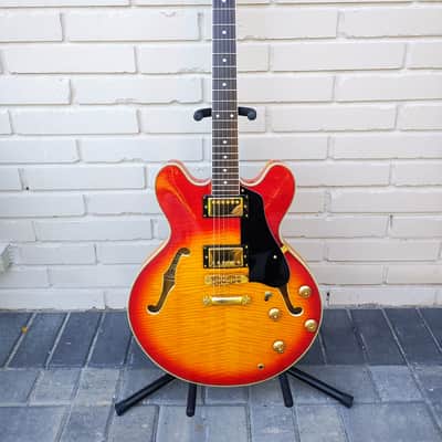 1980s Hondo Revival H935RS Flamed Maple Semi-Hollowbody Guitar w/ OHSC image 1