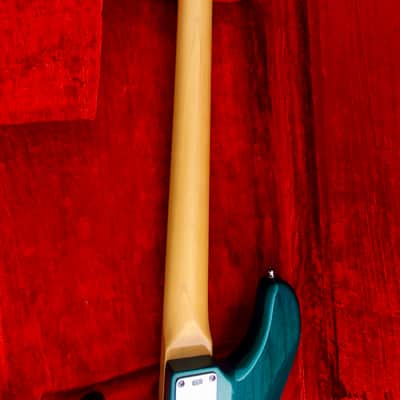 1998 Fender Deluxe American Series Precision Teal Green Transparent Premium Ash body and OHSC image 5
