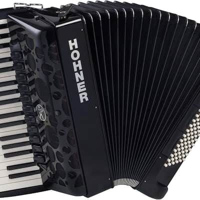 Hohner Amica Forte IV 96 Piano Accordion Included Gigbag and Straps - Jet Black (AMIV96B N) image 1