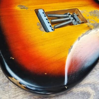 MyDream Partcaster Custom Built - Heavy Relic Sunburst SRV A2 CBS image 10