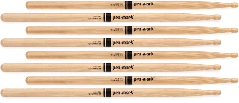 Promark Hickory Drumsticks - 2B - Wood Tip - 4-pack (5-pack) Bundle image 1