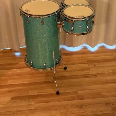 Handbuilt Cocktail Drum Kit 2008 - Turquoise Glitter image 2