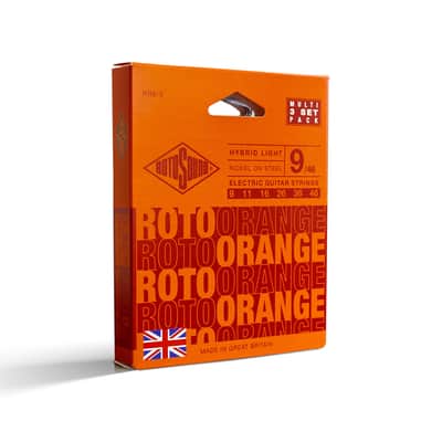 Rotosound RH9-3 Roto Orange Nickel Coated Steel Electric Guitar Strings - Hybrid 3-Pack (9 - 46)