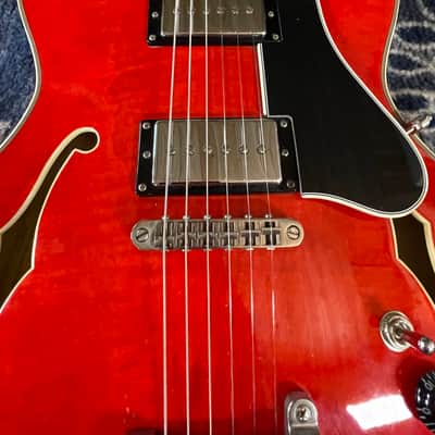 Eastman T486B-RD Thinline Archtop with Bigsby 2015, Red, near mint w/OHSC image 14