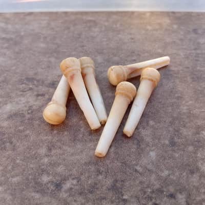 Set of Six 1960's Fender Acoustic Guitar Bridge Pins! Rare, Original Parts! image 2