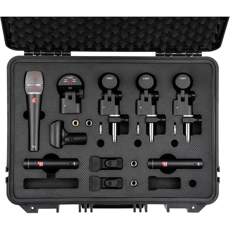 sE Electronics V Pack feat V Kick, 3 V Beat w/clamps, V7 X Pair of sE8 with Case image 1