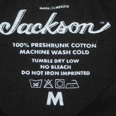 new genuine Jackson (by Fender) Jackson Bloodline 100% Cotton Black Short Sleeve T-Shirt, Medium (M), GRAPHIC: White & Red -- P.N (part #): 0990264406 (NO: hangtag / packaging) image 3