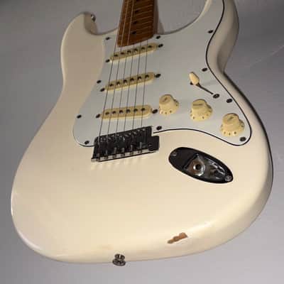 Rare 1989 Fender Squier Stratocaster USA (E9-Series) Aged Olympic White Excellent Player with Low Action image 5