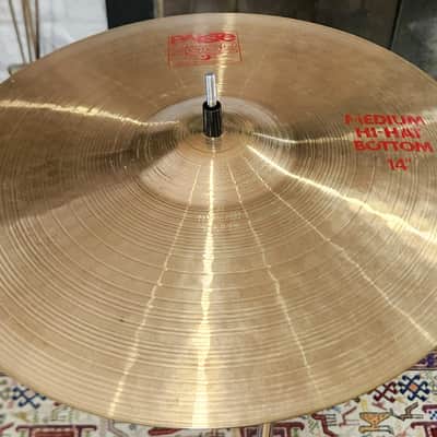 VINTAGE! Paiste 2002 Series Medium Hi-Hats 14" B20 Bronze 1973-79 Switzerland image 6