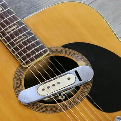 Vintage! 70’s MIJ Epiphone 6830 Acoustic/ Electric Natural Kalamazoo + Case image 7
