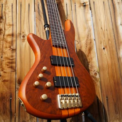 Schecter DIAMOND SERIES Stiletto Studio-5 Honey Satin Left Handed 5-String Electric Bass Guitar 2022 image 1