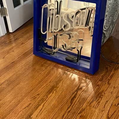 GIBSON 1980s Neon Dealer Sign!! ~ Blue Sign with Original Neon!!! image 2