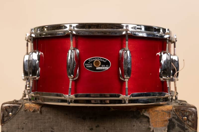 1990s Slingerland 6.5x14 Artist Cherry Stain Snare Drum image 1