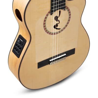 Manuel Rodriguez Signature Legacy Maestro Flamenco FF Sabicas Boca Spruce/Cypress 4/4 Size Cutaway 6-String Classical Acoustic-Electric Guitar w/Luxury Case image 4