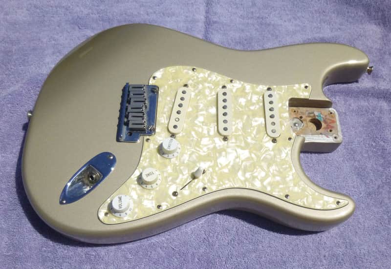 1997 Fender USA Roadhouse Strat loaded body w/Clapton Preamp - Shoreline Gold Stratocaster! image 1
