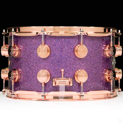 DW Collector's SSC Maple 8x14 Snare Drum - Purple Drift - Copper HW image 4