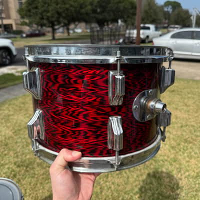 1960s Rogers Holiday Cleveland 12-12-16-20 Red Onyx Drum Set image 15