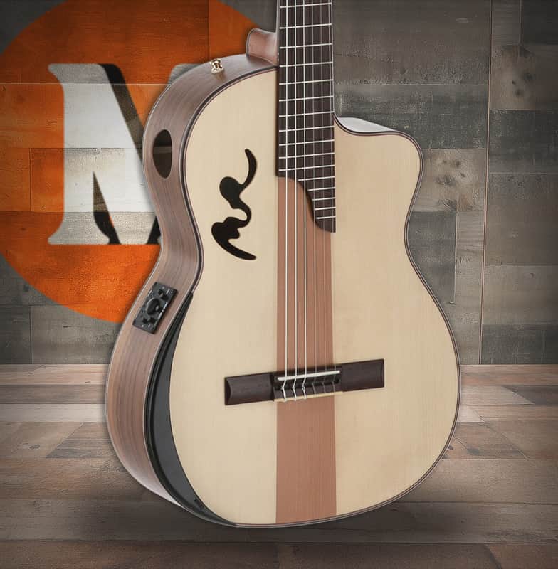 Manuel Rodriguez  Cortado Curly Walnut 4/4 Satin E-Acoustic Cutaway (501454) image 1
