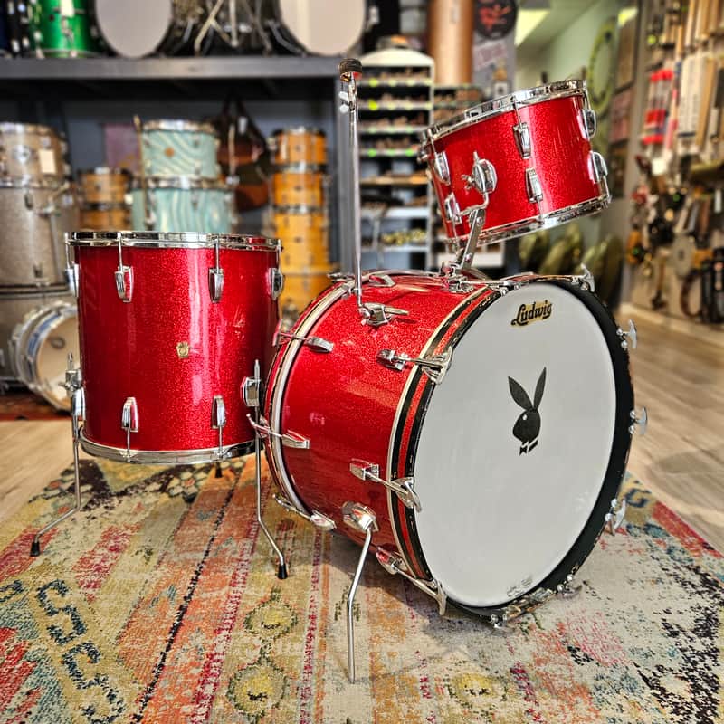 Ludwig Super Classic 22-16-13" 3-ply Drum Kit in Red Sparkle - Keystone Badge 1964 image 1