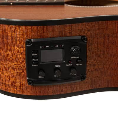 Stagg Auditorium Acoustic Electric Cutaway Guitar - Natural - SA25 ACE MAHO image 3