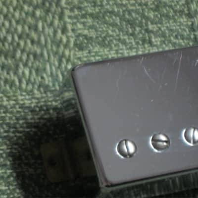 used 2004 Ibanez Super 58 Bridge HB pickup, Chrome, Indonesia, Ceramic (7.82k) SP-58-R, the R stands for rear which is bridge (but can go in Neck position, Ibanez pickup modeled after PAF) 4 conductor +springs/screws, SP-58 image 14