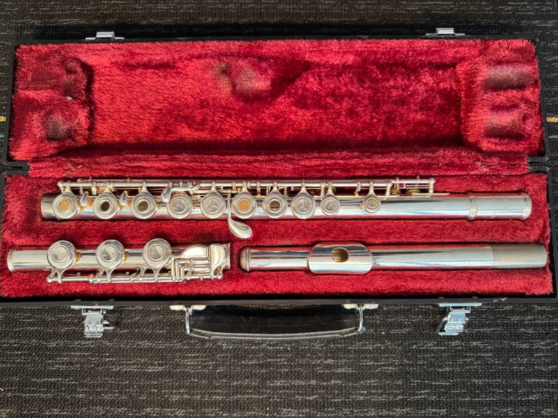 Yamaha YFL-385 Nippon Gakki Open Hole Flute 1990s - Silver image 1