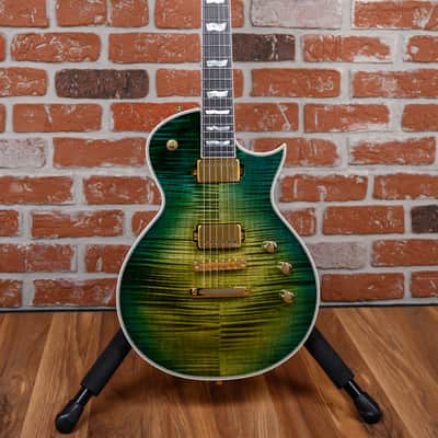 ESP Original Series Custom Shop Eclipse CTM FM Flame Maple Top in Turquoise Green Tear Drop 2025 w/OHSC image 4