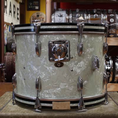 1960s Slingerland Gene Krupa Deluxe Outfit in White Marine Pearl 14x20 9x13 16x16 image 3