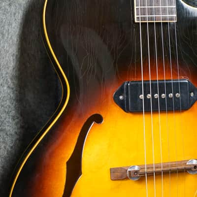 1956 Gibson ES-225T Sunburst Hollow Body 1x P90 with Bigsby and Hard Case image 3